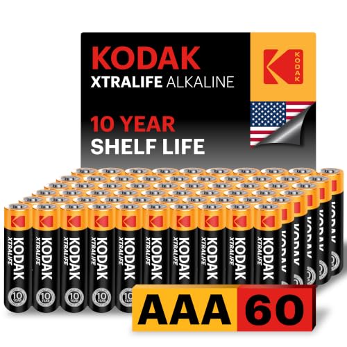 Image of KODAK AAA Alkaline Batteries (60 Pack) Triple A Battery, LR03, 1.5V