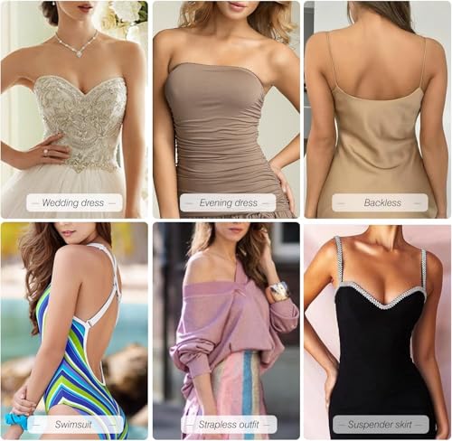 Image of queensecret Adhesive Bra, Push up Strapless Self Adhesive Bra, Invisible Silicone Bra for Backless Dress