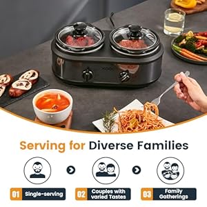 Koocdoublesmallslowcookerbuffetserverandwarmer2minipotswith3individualadjustabletempdualceramicpotsfreelinersforeasycleanupstainlesssteeltotal25quartgreyround Urban Country Home Decor Kooc double small slow cooker buffet server and warmer 2 mini pots with 3 individual adjustable temp dual ceramic pots free liners for easy clean up stainless steel total 25 quart grey round urban country home decor
