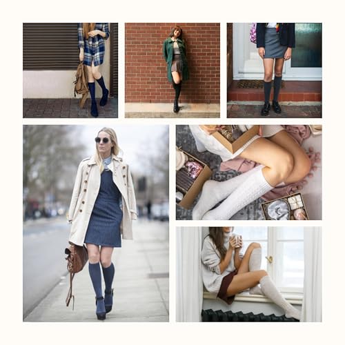 Tipi Toe Women's 3 Pairs Ragg Marled Ribbed over the calf/knee high Wool-Blend Boot Socks4