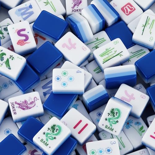 Set de fichas American Mahjong con bolso azul miniatura 3