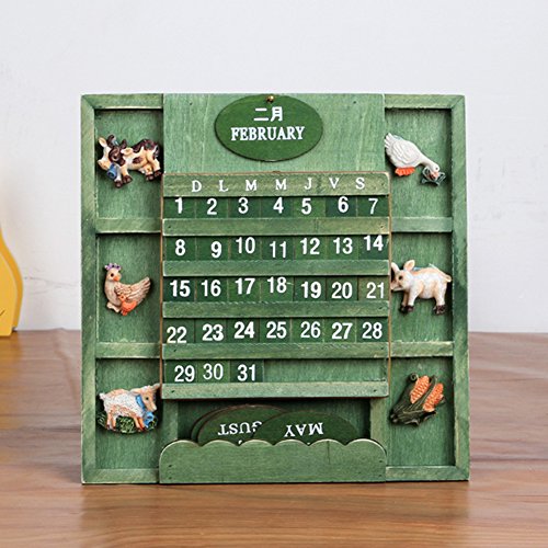 LANGUGU Shabby Chic Vintage Creative Mediterranean Style Wallmount Wooden Adjustable Cubes Calendar Perpetual Desk Calendar Home Office Furnishing DIY Yearly Planner Calendar Shops Ornaments (Green) LANGUGU Shabby Chic Vintage Creative Mediterranean Style Wallmount Wooden Adjustable Cubes Calendar Perpetual Desk Calendar Home Office Furnishing DIY Yearly Planner Calendar Shops Ornaments (Green)