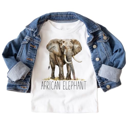 African Elephant Toddler Shirt - Cute Educational Elephant Animal Species Kids Safari Clothing - Natural Boho Toddler & Youth Tee2
