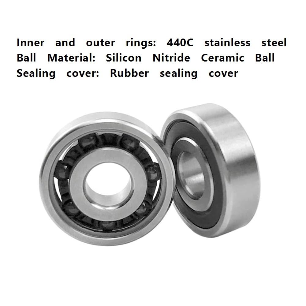 Rodamiento de bolas de cerámica híbrido SS 6200-6206 2RS - Rodamientos de alta precisión for bicicletas y maquinaria pequeña (diámetro exterior 30-62 mm)(17x40x12mm)