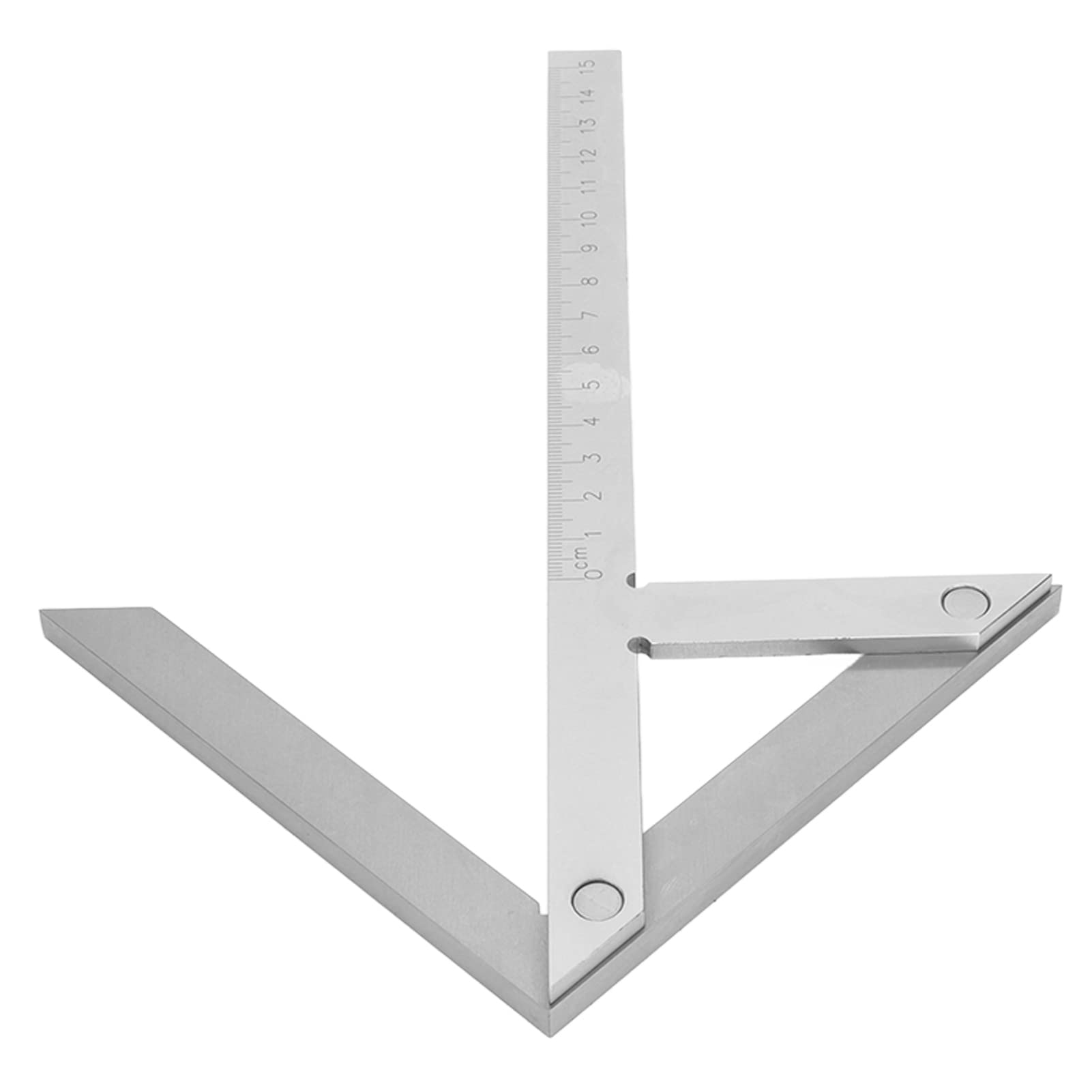 Zentrierwinkelmesser Edelstahl Zentrierwinkel Finder Holzbearbeitungszentrums-Messwerkzeug für Bau-Winkelmesser Rundplatte 150x130mm