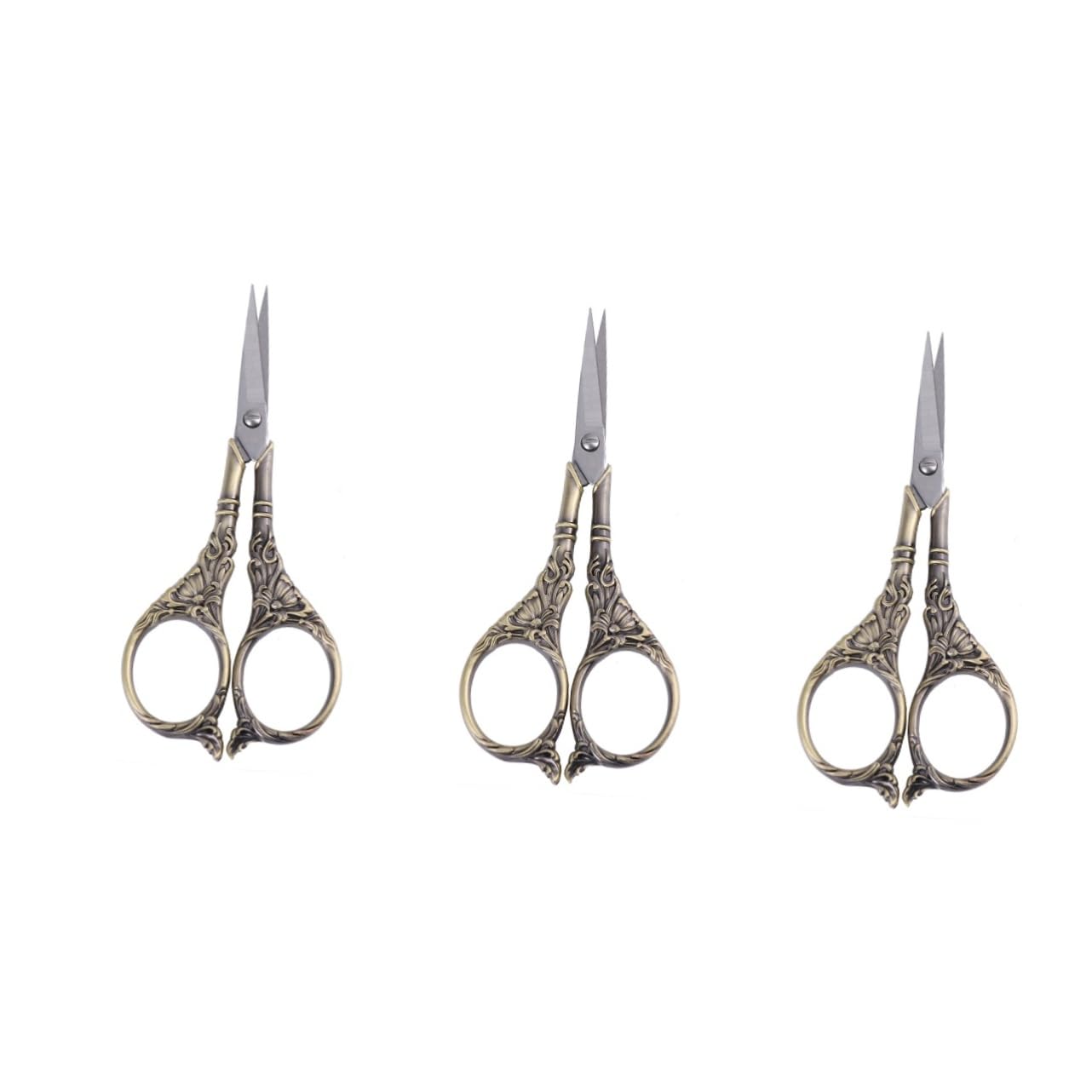 EXCEART 3 Piezas Tijeras Tijera De Cocina Cortador De Hilo con Diseño De Lirios Pinza De Costura Cizalla De Punto De Cruz Pestañas Doble Párpado