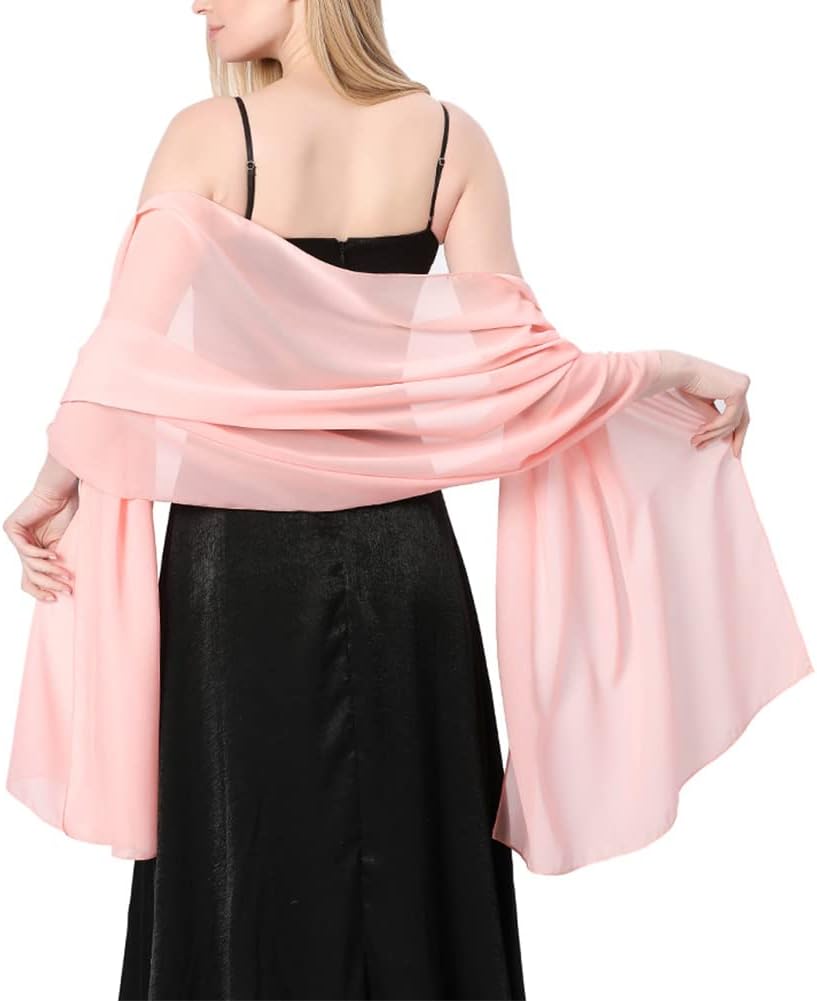 Ladiery Chiffon Shawl Wraps for Women Evening Dresses, Elegant Soft Sheer Shawls for formal dressy Bride Wedding