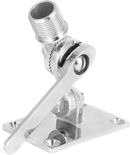 Miniatura 6 de Soporte de antena VHF 10 Uds. - Soporte de montaje de antena de acero inoxidable VHF marino Talkie Antena Soporte de base ajustable