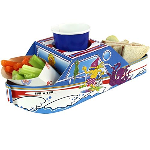 x5 Fun & Sun Boat - Speedboat Party Meal Food Trays - Snack Lunch Box Plate Tray