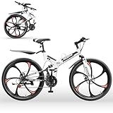 Outroad 26 Inch Folding Mountain Bike, 21 Speed Dual Disc...