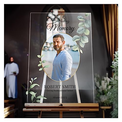 Personalized in Loving Memory Funeral Sign with Photo - Custom Celebration of Life Sign - Celebration of Life Decorations