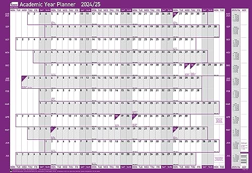 Sasco Mounted Academic Year Wall Planner 2024/25 Board (915 x 610mm) 2410226