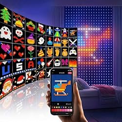 Smart Curtain Lights, 5 x 6.5 ft RGB LED Curtain Lights with App Control, 475 LEDs, 100+ DIY Patterns, 20+ GIF Scene Modes, Music Sync, IP65 Waterproof Lights for Bedroom, Window, Party, Outdoor Decor