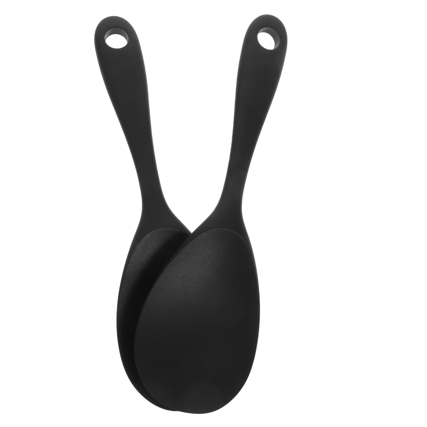 Unomor 2pcs Non Stick Rice Paddle Spoon Set Silicone Rice Cooker Spatula Large Serving Spoon Soup Salad Dishwasher Safe Silicone Kitchen Utensils