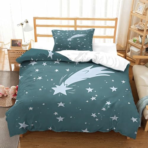 Housses de couettes microfibre zip météore tombant 3D lit simple