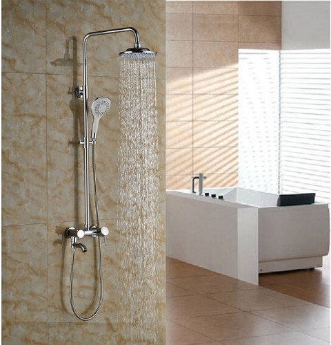 Ensemble de douche pluie anticalcaire robinet mural finitions chrome