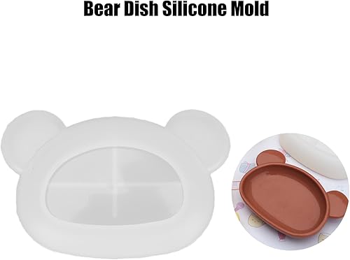 Miniatura 4 de Bandeja de resina para cabeza de oso, jabonera de silicona de resina, almacenamiento irregular, caja de joyería de silicona para baratijas de