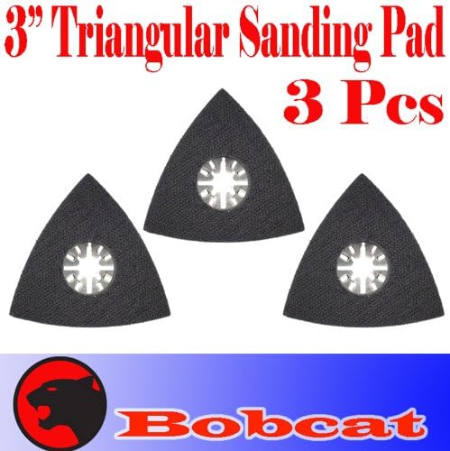 Pack of 3 Triangular 3" Sanding Pad Hoop and Loop Oscillating Multi Tool Saw Blades sand for Fein Multimaster Bosch Multi-x Craftsman Nextec Dremel Multi-max Ridgid Dremel Chicago