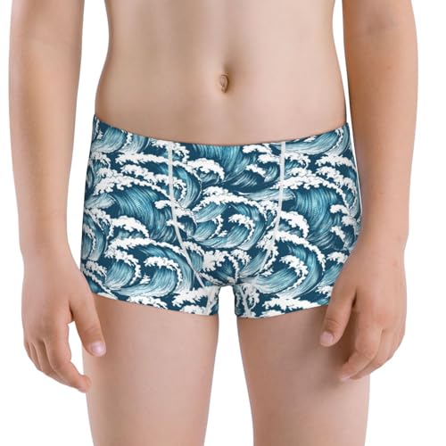 Boys' Cotton Boxer Brief Soft Underwear-Ocean Waves