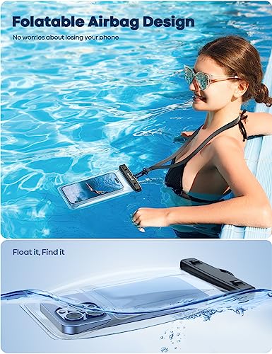 Image of Lamicall Waterproof Phone Pouch Floating - Soft Click, IPX8 Water Proof Cell Phone Protector for iPhone, for 4-7 inch, 2 Pack