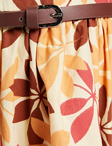 Image of Amazon Brand - Jam & Honey Girl's 100% Soft & Pure Cotton Comfortable and Stylish Printed Woven Dress with Short Sleeves and Belt - Perfect for Every Occasion
