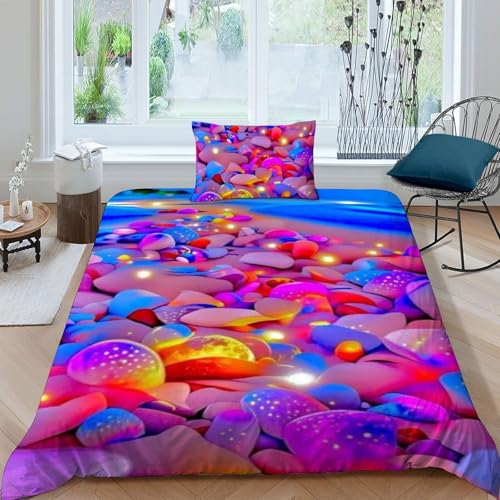 Housse de couette single zippée microfibre 135x200cm facile à laver