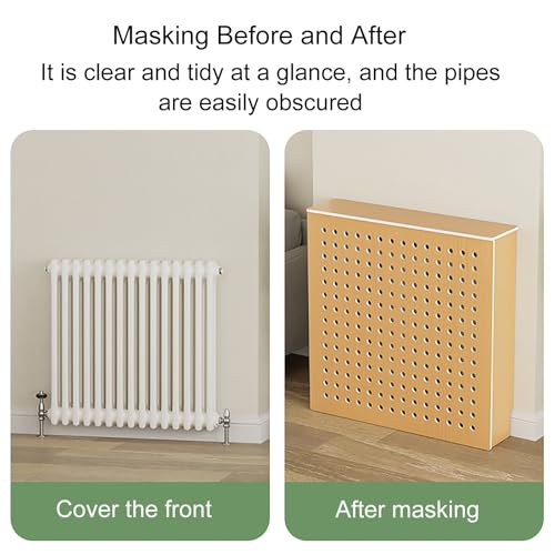 Housse pour radiateur pour masquer les canalisations murales avec étagère compacte