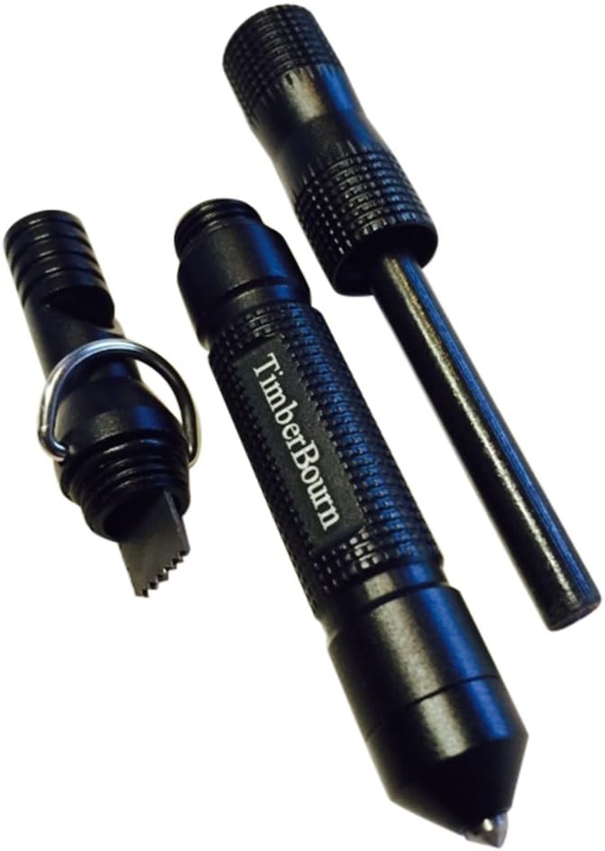 Tactical Magnesium Fire Starter, Whistle, Window Punch & Defense Multi-Tool for Outdoor & Urban Survival Essential for Camping, Hunting, Backpacking, EMS, EMT, First Responders, Rescue