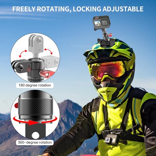 Image of 360 Rotation Ball Head Swivel Mount for GoPro & Action Cameras | Aluminum Adjustable Ball Joint Vertical Bracket Tripod Adapter with Locking Knob | Compatible with GoPro, Insta360, DJI Action