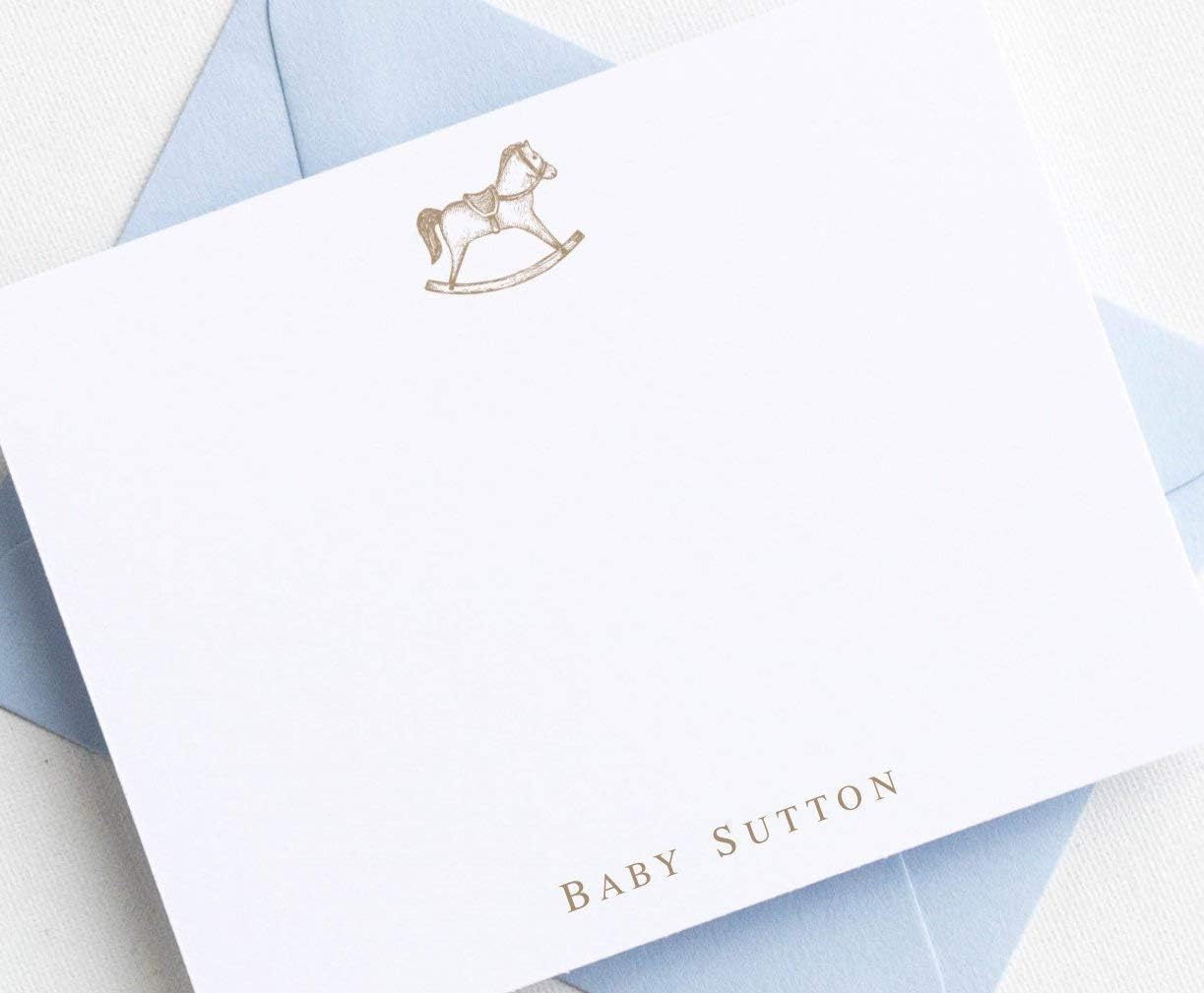 Co Personalized Baby Shower Thank You Cards - Rocking Horse Baby Shower Thank You Cards, Baby Thank You Notes BS-3102