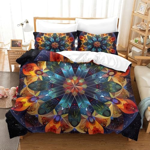 Ensemble de literie bohemia avec housse de couette 3 pièces super king microfibre douce