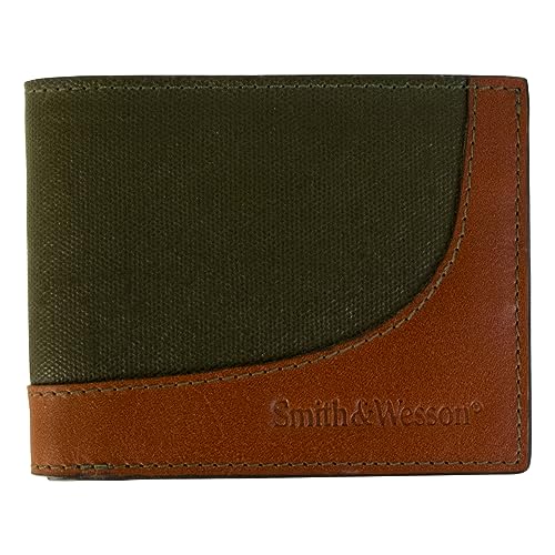 Rugged Rare 49659: S&W Wax Canvas Bi-Fold Wallet-Green