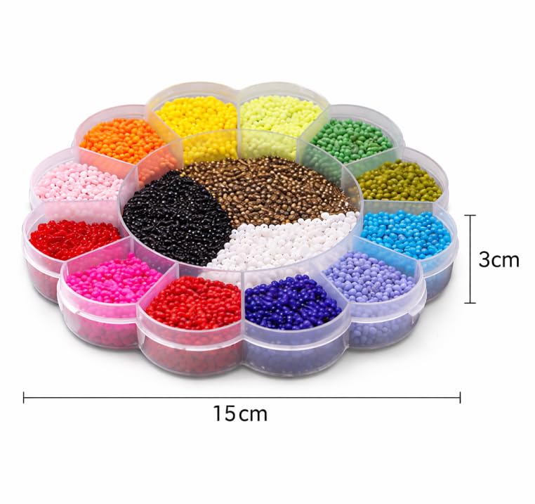 Image of Beadsnfashion Glass Seed Beads DIY Kit for Jewellery Making, Beading, Bracelet, Necklace, Embroidery and Art and Crafts, Size 11 /0 (2mm) (Neon & Opaque) for Girls and Kids