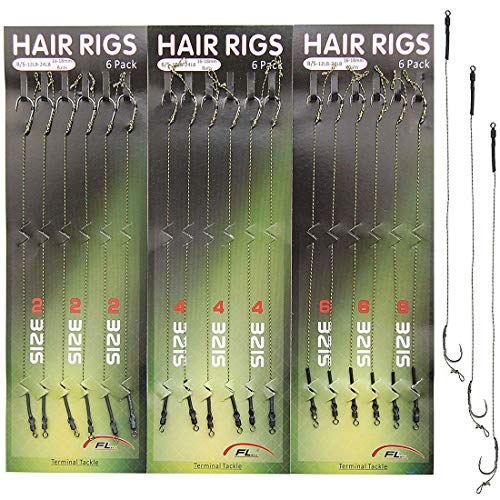 OROOTL Fishing Carp Hair Rigs, 18pcs Boilies Carp Rigs Braided Thread Fishing Line