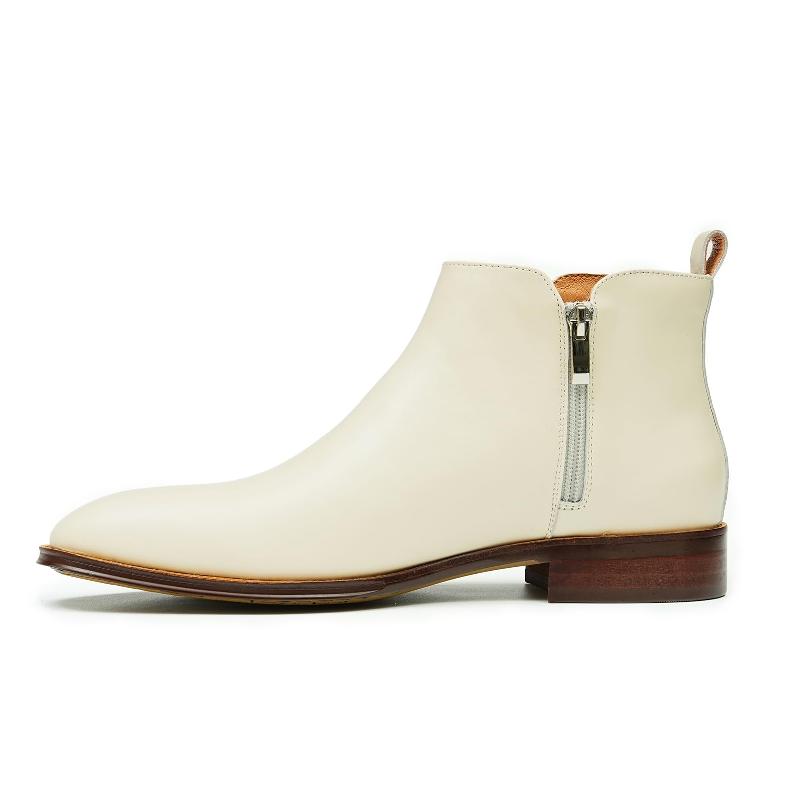 Botas Chelsea de Vaca para Hombre Botines Casuales Negocios Pull On Zapatos en Cuero Genuino
