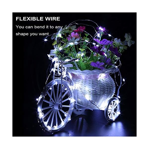 Tingmiao led starry string lights, fairy lights battery operated copper wire lights for diy christmas decoration costume wedding - image 5