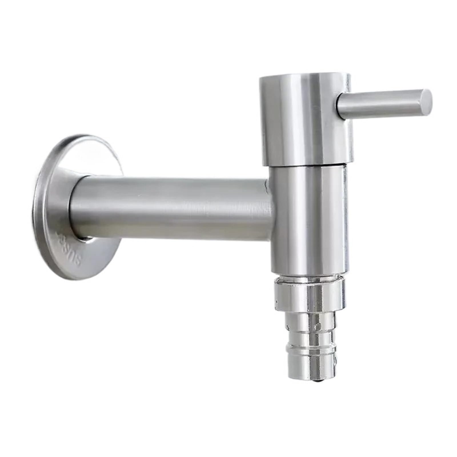 Outside Tap Brushed Outdoor Stainless Steel Garden Faucet Wall Mounted Bibcock Wash Basin Mop Lengthen(120mm)