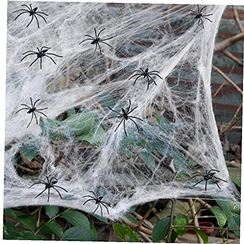 LjzlSxMF Halloween benodigdheden, Halloween Stretchable Spider Web Decoratie 60g spinnenwebben met 60 spinnen voor… - Afbeelding 5