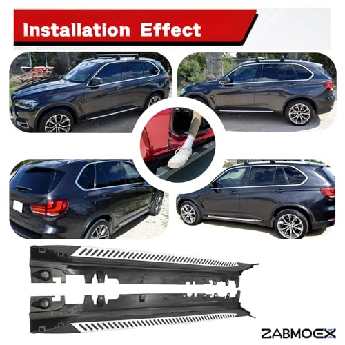Estribos laterales de aluminio negro mate para BMW X5 F15 miniatura 4