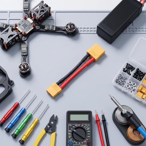 XT60 Męski na XT90 żeński Kabel, 12AWG XT60 Męski na XT90 żeński Przewód Adaptera do Podłączenia Akumulatora i ESC dla Modelu Samochodu RC, Modelu Samolotu, Modelu Statku