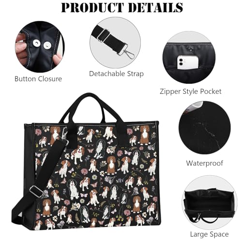 Bolso tipo tote para mujer con diseño de Cavalier King Charles Spaniel, ideal como regalo miniatura 5