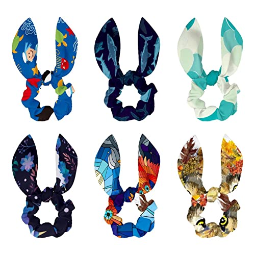 Lot chouchous nœud trèfle bleu idée cadeau accessoires cheveux