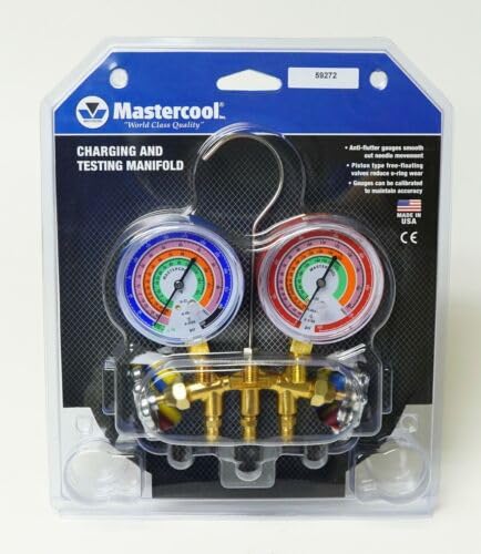 Reemplazo compatible con manómetro para A/C HVAC y refrigeración Mastercool modelo 59272, con mangueras de carga de bola de 72 pulgadas miniatura 1