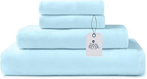 Miniatura 6 de DAN RIVER Juego de sábanas de jersey Queen  Sábanas de lujo 100% algodón  Sábanas de camiseta  Ropa de cama para todas las estaciones  Sábanas de