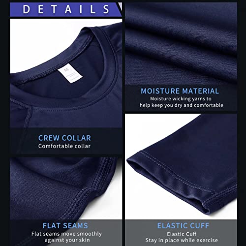 Sillictor Mens Base Layer for Ski Golf Running UPF 50+ Muscle Fit Mens Compression Tops Long Sleeve Sports Gym Tops Men Quick Dry Riding Football Underlayer,Breathable High Wicking Muscle Support - Image 6