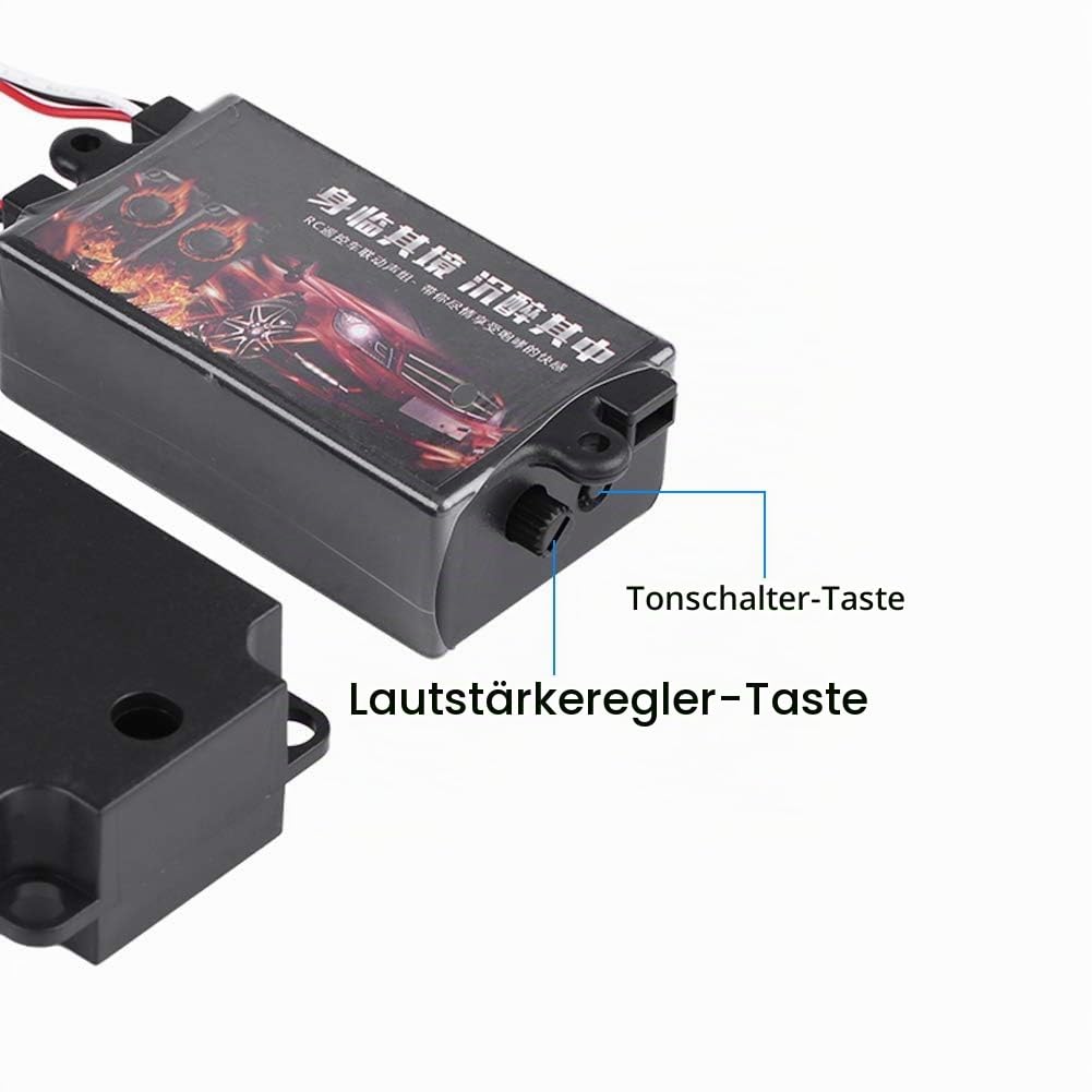Ejoyous RC Auto Motor Sound Simulator, Soundgenerator Auto RC Car Engine Sound Simulierter mit 1 Lautsprecher für 1/10 Fahrzeugmodelle