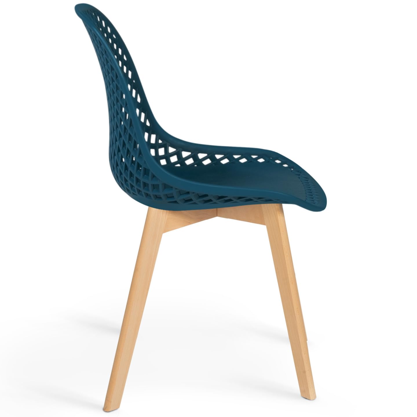 IDMarket - Lot de 4 chaises Mandy Bleu Canard pour Salle à Manger
