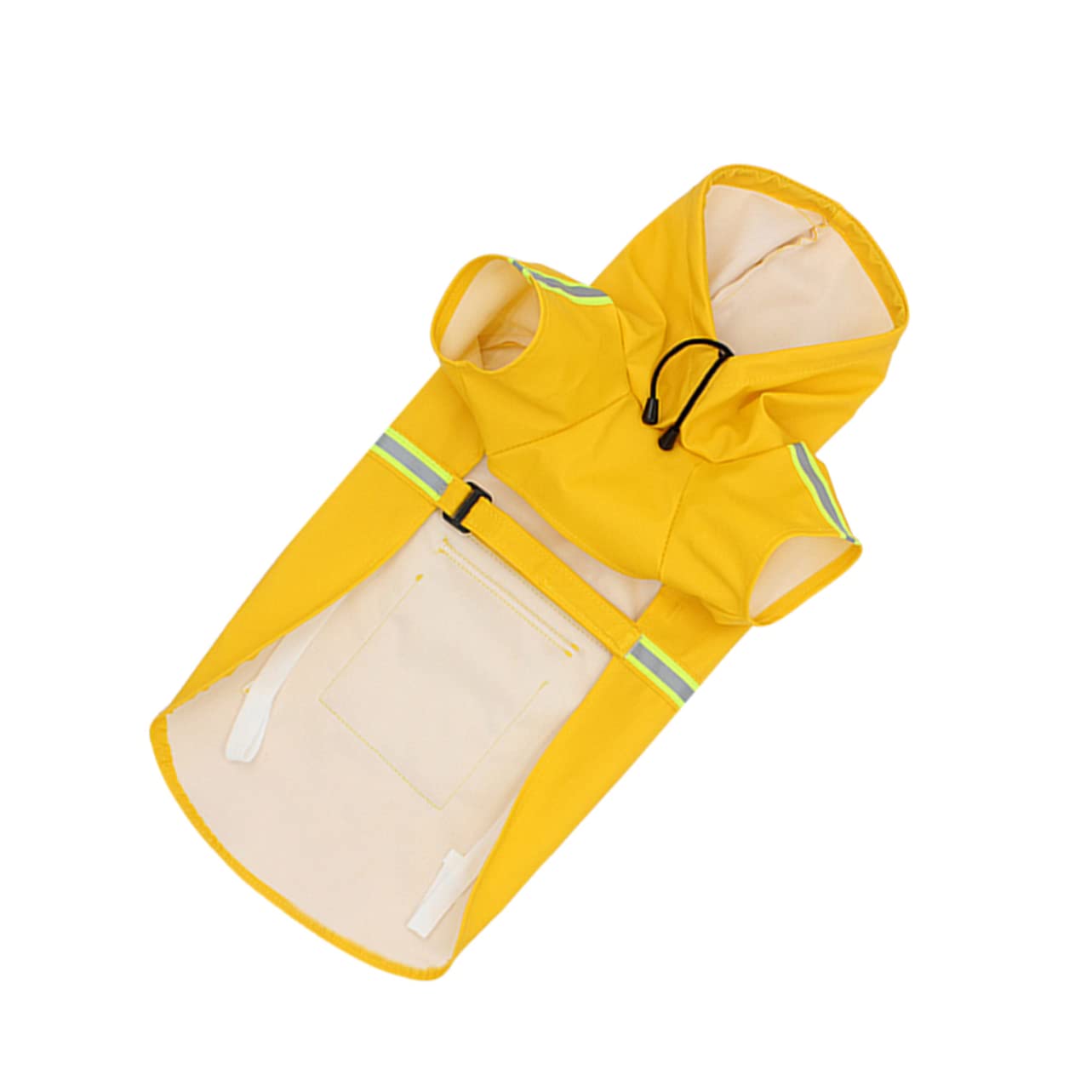 Mikikit Reflective Strip Dog Raincoat Pet Rainwear for Small Dogs XXL for Outdoor Walking Comfortable and Elastic Material Yellow Design