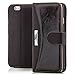 Produktbild Saxonia zanasta Tasche kompatibel mit iPhone 6 / 6S Hülle Flip Case Schutzhülle Cover Handytasche Wallet mit Kartenfach Braun