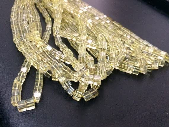 Quartz Citron Cube perles de lithothérapie naturelle pour bijoux bien-être - 3